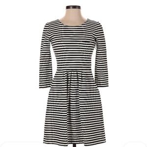 J. Crew Factory Dress Striped Black and White